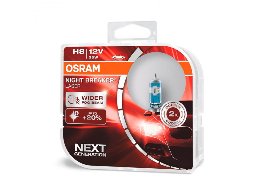 H8 35w 12v 150% Mas Luz Night Breaker Laser Jgo x 2